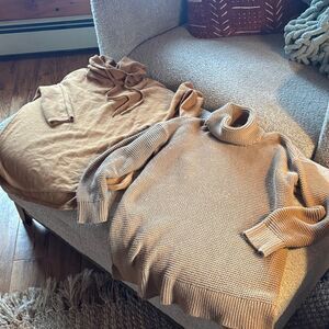 Lands End Cozy Tan Sweater Bundle